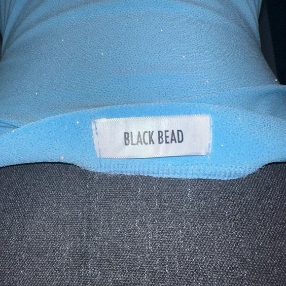 Sparkle Bandeau Blue Strapless Dress - Picture 8 of 13